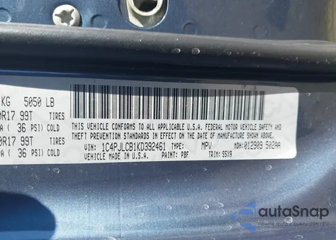 2019 Jeep Cherokee Latitude Fwd из США, поврежденный, VIN 1C4PJLCB1KD392461